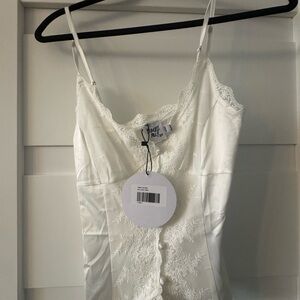 White Lace Satin Camisole